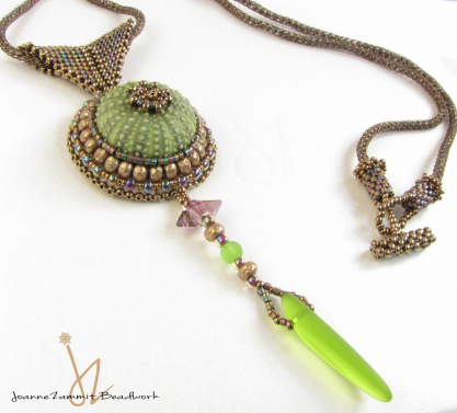 Sea Urchin Necklace with Seaglass Drop