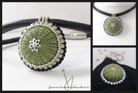 Sea Urchin Necklace on Leather